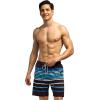 imageSILKWORLD Quick Dry Mens Swim Trunks with Compression Liner 7quot Mens Bathing Suits with Zip Pockets4ablackblue Stripes