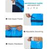 imageSILKWORLD Quick Dry Mens Swim Trunks with Compression Liner 7quot Mens Bathing Suits with Zip Pockets5asea Blue Stripes
