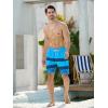 imageSILKWORLD Quick Dry Mens Swim Trunks with Compression Liner 7quot Mens Bathing Suits with Zip Pockets5asea Blue Stripes