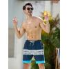 imageSILKWORLD Quick Dry Mens Swim Trunks with Compression Liner 7quot Mens Bathing Suits with Zip Pockets6adark Bluewhite Stripes