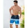 imageSILKWORLD Quick Dry Mens Swim Trunks with Compression Liner 7quot Mens Bathing Suits with Zip Pockets7adark Blueblue Stripes
