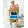 imageSILKWORLD Quick Dry Mens Swim Trunks with Compression Liner 7quot Mens Bathing Suits with Zip Pockets7adark Blueblue Stripes