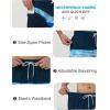 imageSILKWORLD Quick Dry Mens Swim Trunks with Compression Liner 7quot Mens Bathing Suits with Zip Pockets7adark Blueblue Stripes