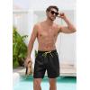 imageSILKWORLD Quick Dry Mens Swim Trunks with Compression Liner 7quot Mens Bathing Suits with Zip PocketsA1black