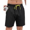 imageSILKWORLD Quick Dry Mens Swim Trunks with Compression Liner 7quot Mens Bathing Suits with Zip PocketsA1black