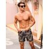 imageSILKWORLD Quick Dry Mens Swim Trunks with Compression Liner 7quot Mens Bathing Suits with Zip PocketsA3floradark Grey