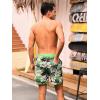 imageSILKWORLD Quick Dry Mens Swim Trunks with Compression Liner 7quot Mens Bathing Suits with Zip PocketsA4floragrass Green
