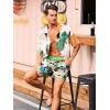 imageSILKWORLD Quick Dry Mens Swim Trunks with Compression Liner 7quot Mens Bathing Suits with Zip PocketsA4floragrass Green