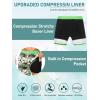 imageSILKWORLD Quick Dry Mens Swim Trunks with Compression Liner 7quot Mens Bathing Suits with Zip PocketsA4floragrass Green
