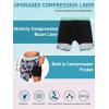 imageSILKWORLD Quick Dry Mens Swim Trunks with Compression Liner 7quot Mens Bathing Suits with Zip PocketsA5leavesdark Navy
