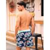 imageSILKWORLD Quick Dry Mens Swim Trunks with Compression Liner 7quot Mens Bathing Suits with Zip PocketsA5leavesdark Navy