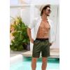 imageSILKWORLD Quick Dry Mens Swim Trunks with Compression Liner 7quot Mens Bathing Suits with Zip PocketsArmy Green