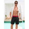 imageSILKWORLD Quick Dry Mens Swim Trunks with Compression Liner 7quot Mens Bathing Suits with Zip PocketsBlack Red