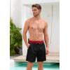 imageSILKWORLD Quick Dry Mens Swim Trunks with Compression Liner 7quot Mens Bathing Suits with Zip PocketsBlack Red