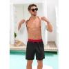 imageSILKWORLD Quick Dry Mens Swim Trunks with Compression Liner 7quot Mens Bathing Suits with Zip PocketsBlack Red