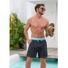 imageSILKWORLD Quick Dry Mens Swim Trunks with Compression Liner 7quot Mens Bathing Suits with Zip PocketsDark Grey