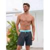 imageSILKWORLD Quick Dry Mens Swim Trunks with Compression Liner 7quot Mens Bathing Suits with Zip PocketsDark Grey