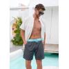 imageSILKWORLD Quick Dry Mens Swim Trunks with Compression Liner 7quot Mens Bathing Suits with Zip PocketsDark Grey