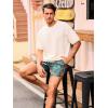 imageSILKWORLD Quick Dry Mens Swim Trunks with Compression Liner 7quot Mens Bathing Suits with Zip PocketsR10floradark Green