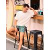 imageSILKWORLD Quick Dry Mens Swim Trunks with Compression Liner 7quot Mens Bathing Suits with Zip PocketsR10floradark Green