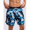 imageSILKWORLD Quick Dry Mens Swim Trunks with Compression Liner 7quot Mens Bathing Suits with Zip PocketsR11blue Tropical Leaves