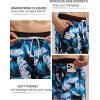 imageSILKWORLD Quick Dry Mens Swim Trunks with Compression Liner 7quot Mens Bathing Suits with Zip PocketsR11blue Tropical Leaves