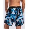 imageSILKWORLD Quick Dry Mens Swim Trunks with Compression Liner 7quot Mens Bathing Suits with Zip PocketsR11blue Tropical Leaves