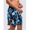 imageSILKWORLD Quick Dry Mens Swim Trunks with Compression Liner 7quot Mens Bathing Suits with Zip PocketsR11blue Tropical Leaves