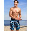 imageSILKWORLD Quick Dry Mens Swim Trunks with Compression Liner 7quot Mens Bathing Suits with Zip PocketsR11blue Tropical Leaves