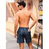 imageSILKWORLD Quick Dry Mens Swim Trunks with Compression Liner 7quot Mens Bathing Suits with Zip PocketsR1floragrey Blue