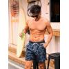 imageSILKWORLD Quick Dry Mens Swim Trunks with Compression Liner 7quot Mens Bathing Suits with Zip PocketsR1floragrey Blue