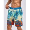 imageSILKWORLD Quick Dry Mens Swim Trunks with Compression Liner 7quot Mens Bathing Suits with Zip PocketsR5blue Leaves