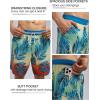 imageSILKWORLD Quick Dry Mens Swim Trunks with Compression Liner 7quot Mens Bathing Suits with Zip PocketsR5blue Leaves