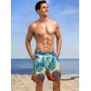 imageSILKWORLD Quick Dry Mens Swim Trunks with Compression Liner 7quot Mens Bathing Suits with Zip PocketsR5blue Leaves