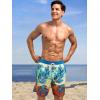 imageSILKWORLD Quick Dry Mens Swim Trunks with Compression Liner 7quot Mens Bathing Suits with Zip PocketsR5blue Leaves