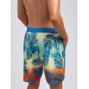 imageSILKWORLD Quick Dry Mens Swim Trunks with Compression Liner 7quot Mens Bathing Suits with Zip PocketsR5blue Leaves
