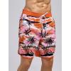 imageSILKWORLD Quick Dry Mens Swim Trunks with Compression Liner 7quot Mens Bathing Suits with Zip PocketsR6orange Coconut Trees