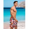 imageSILKWORLD Quick Dry Mens Swim Trunks with Compression Liner 7quot Mens Bathing Suits with Zip PocketsR6orange Coconut Trees