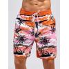 imageSILKWORLD Quick Dry Mens Swim Trunks with Compression Liner 7quot Mens Bathing Suits with Zip PocketsR6orange Coconut Trees