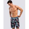 imageSILKWORLD Quick Dry Mens Swim Trunks with Compression Liner 7quot Mens Bathing Suits with Zip PocketsR8 Grey Leaves