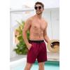 imageSILKWORLD Quick Dry Mens Swim Trunks with Compression Liner 7quot Mens Bathing Suits with Zip PocketsWine Red