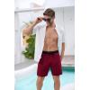 imageSILKWORLD Quick Dry Mens Swim Trunks with Compression Liner 7quot Mens Bathing Suits with Zip PocketsWine Red