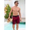 imageSILKWORLD Quick Dry Mens Swim Trunks with Compression Liner 7quot Mens Bathing Suits with Zip PocketsWine Red