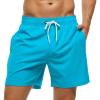 imageSILKWORLD Mens Swim Trunks Quick Dry Beach Shorts with PocketsMq18zipturquoise