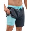 imageSILKWORLD Quick Dry Mens Swim Trunks with Compression Liner 7quot Mens Bathing Suits with Zip PocketsDark Grey