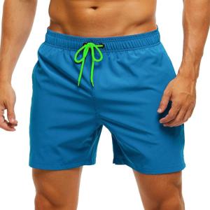 imageSILKWORLD Mens Swim Trunks Quick Dry Beach Shorts with PocketsMq18zippeacock Blue
