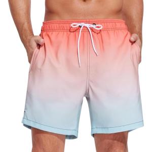 imageSILKWORLD Mens Swim Trunks Quick Dry Beach Shorts with PocketsMq18zipsunset Horizon