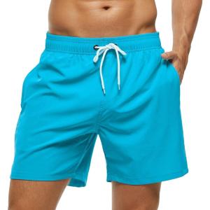imageSILKWORLD Mens Swim Trunks Quick Dry Beach Shorts with PocketsMq18zipturquoise