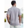 imageSILKWORLD Hawaiian Shirt for Men Regular Fit Short Sleeve Mens Beach Shirts Vacation Print Casual ShirtsGrey