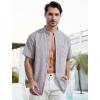 imageSILKWORLD Hawaiian Shirt for Men Regular Fit Short Sleeve Mens Beach Shirts Vacation Print Casual ShirtsGrey